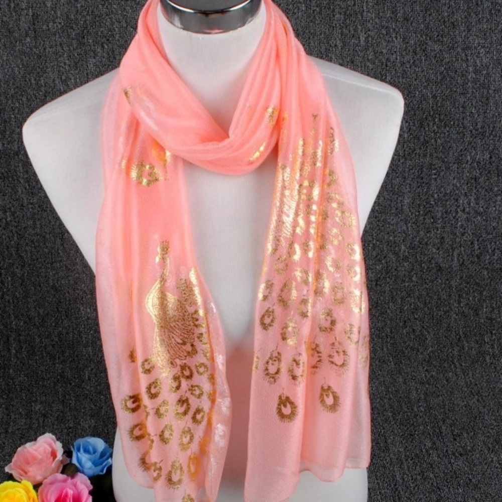 Pink Peacock Scarf